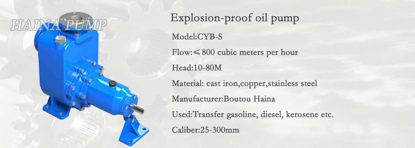 Explosion-proof oil pump CYB-S series In China